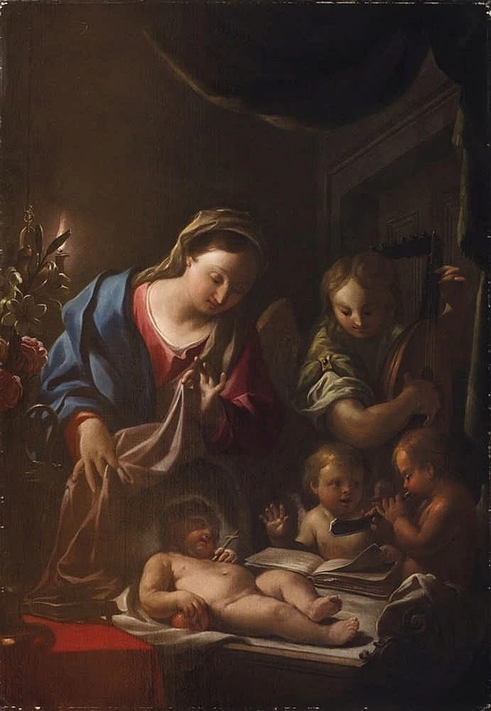 Madonna con Gesù Bambino e angeli musici